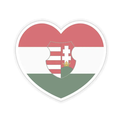 Heart Flag of Hungary 1946-1949, 1956-1957 - STICKER Vinyl Kiss-Cut Decal 4 Inch Transparent - The Sticker Space