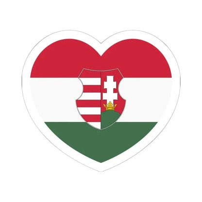 Heart Flag of Hungary 1946-1949, 1956-1957 - STICKER Vinyl Kiss-Cut Decal 6 Inch White - The Sticker Space
