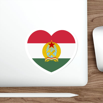 Heart Flag of Hungary 1949-1956 - STICKER Vinyl Die-Cut Decal-The Sticker Space