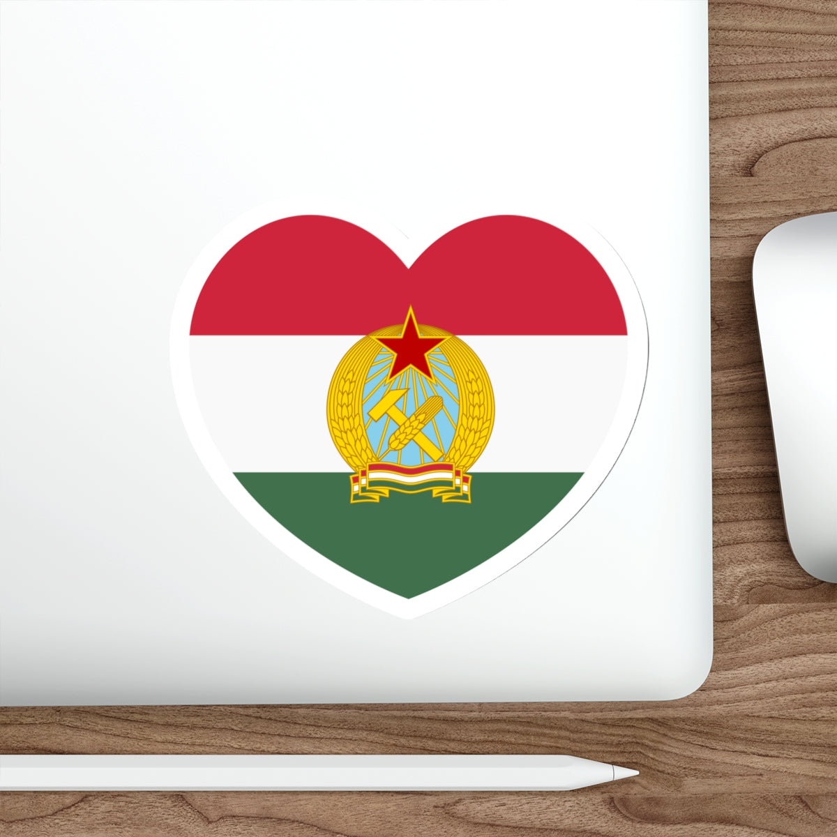 Heart Flag of Hungary 1949-1956 - STICKER Vinyl Die-Cut Decal-The Sticker Space