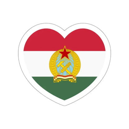 Heart Flag of Hungary 1949-1956 - STICKER Vinyl Die-Cut Decal White Die-Cut 3 Inch - The Sticker Space