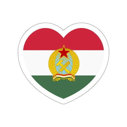 Heart Flag of Hungary 1949-1956 - STICKER Vinyl Die-Cut Decal White Die-Cut 5 Inch - The Sticker Space
