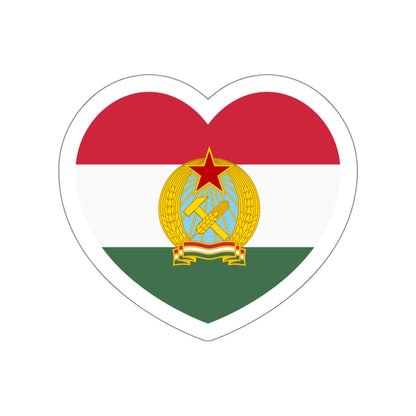 Heart Flag of Hungary 1949-1956 - STICKER Vinyl Die-Cut Decal-White-The Sticker Space