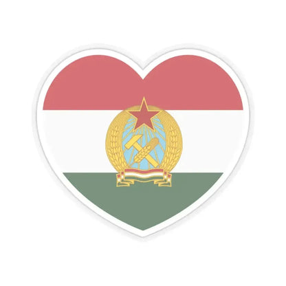Heart Flag of Hungary 1949-1956 - STICKER Vinyl Kiss-Cut Decal 2 Inch Transparent - The Sticker Space