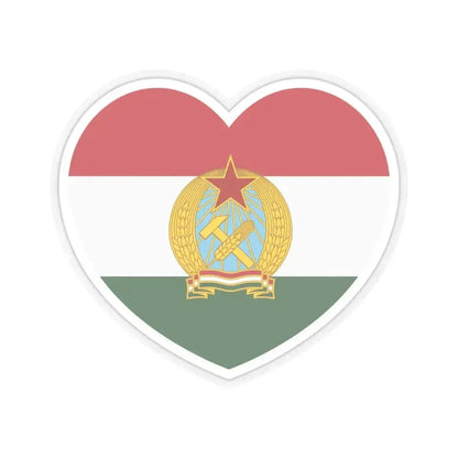 Heart Flag of Hungary 1949-1956 - STICKER Vinyl Kiss-Cut Decal 3 Inch Transparent - The Sticker Space