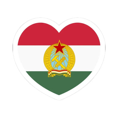 Heart Flag of Hungary 1949-1956 - STICKER Vinyl Kiss-Cut Decal 3 Inch White - The Sticker Space