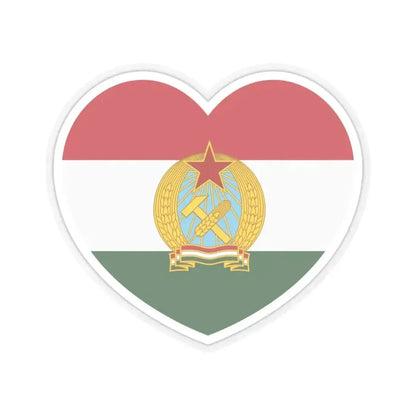 Heart Flag of Hungary 1949-1956 - STICKER Vinyl Kiss-Cut Decal 4 Inch Transparent - The Sticker Space