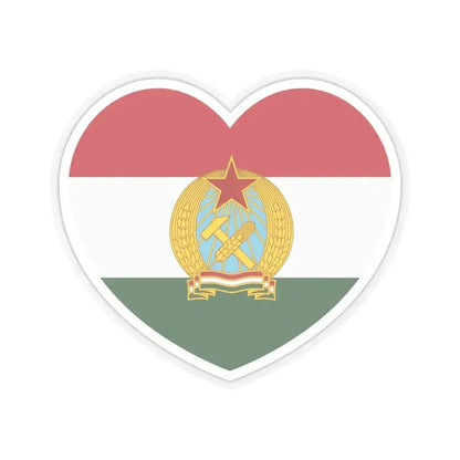 Heart Flag of Hungary 1949-1956 - STICKER Vinyl Kiss-Cut Decal 6 Inch Transparent - The Sticker Space