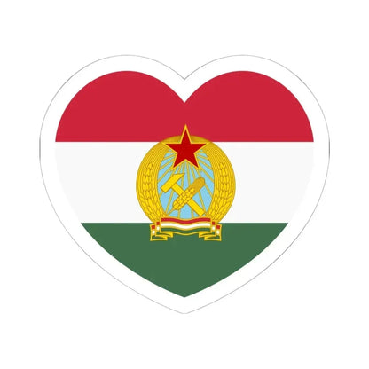 Heart Flag of Hungary 1949-1956 - STICKER Vinyl Kiss-Cut Decal 6 Inch White - The Sticker Space