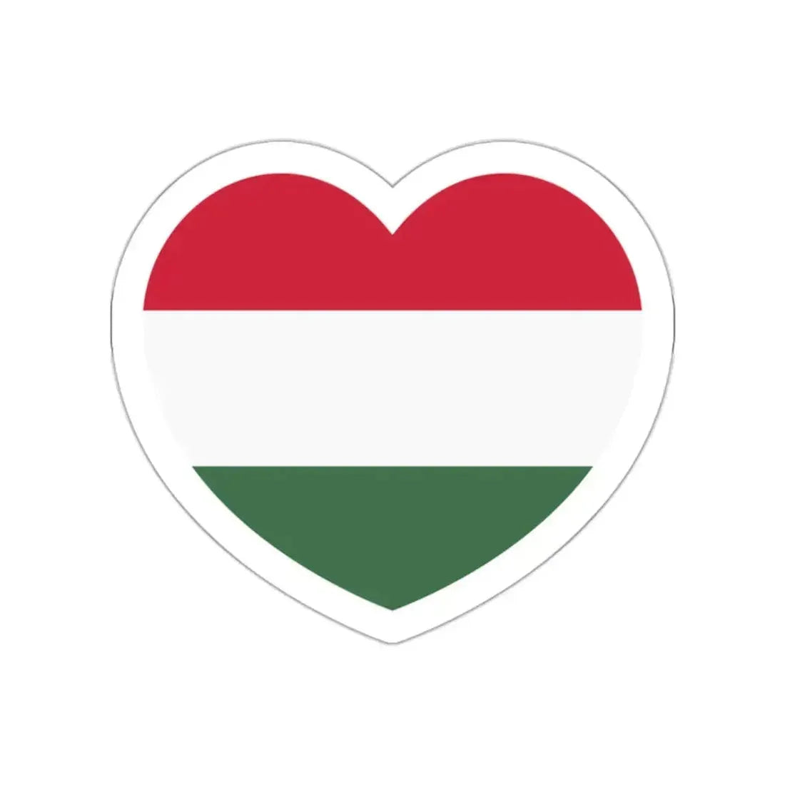 Heart Flag of Hungary - STICKER Vinyl Die-Cut Decal White Die-Cut 2 Inch - The Sticker Space