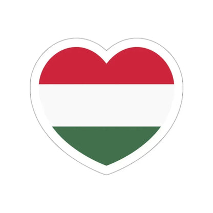 Heart Flag of Hungary - STICKER Vinyl Die-Cut Decal White Die-Cut 2 Inch - The Sticker Space