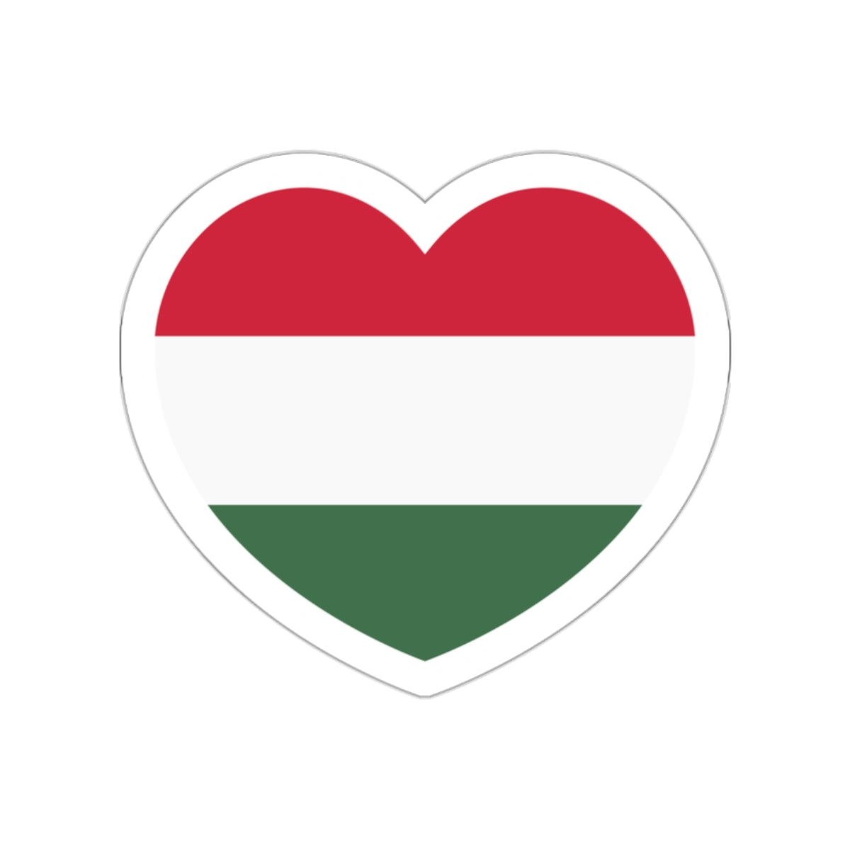 Heart Flag of Hungary - STICKER Vinyl Die-Cut Decal-White-The Sticker Space