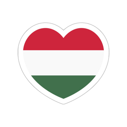 Heart Flag of Hungary - STICKER Vinyl Die-Cut Decal-White-The Sticker Space