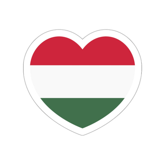 Heart Flag of Hungary - STICKER Vinyl Die-Cut Decal-White-The Sticker Space