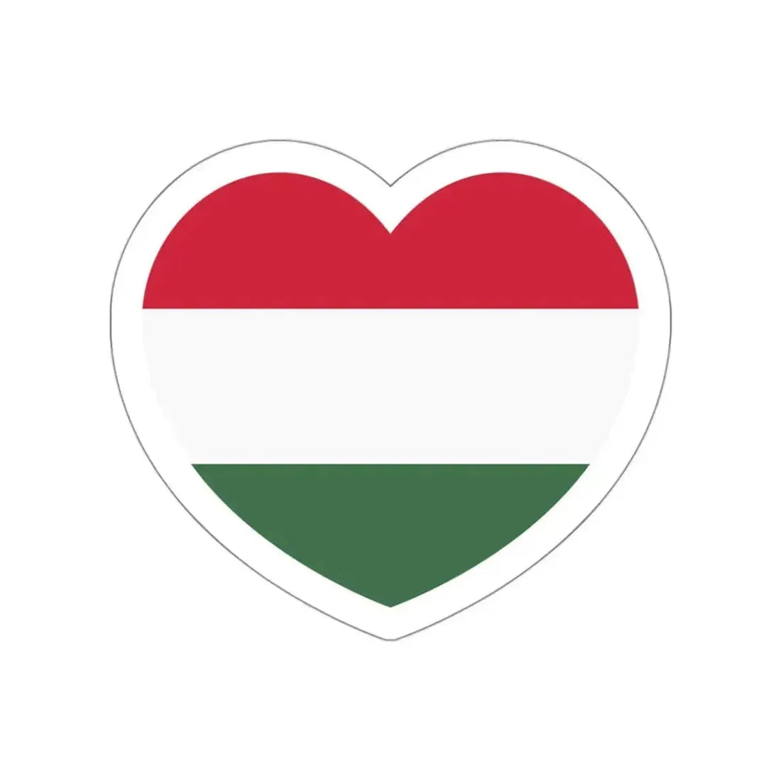 Heart Flag of Hungary - STICKER Vinyl Die-Cut Decal White Die-Cut 3 Inch - The Sticker Space