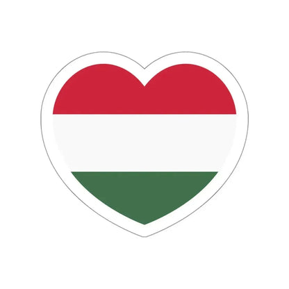 Heart Flag of Hungary - STICKER Vinyl Die-Cut Decal White Die-Cut 3 Inch - The Sticker Space