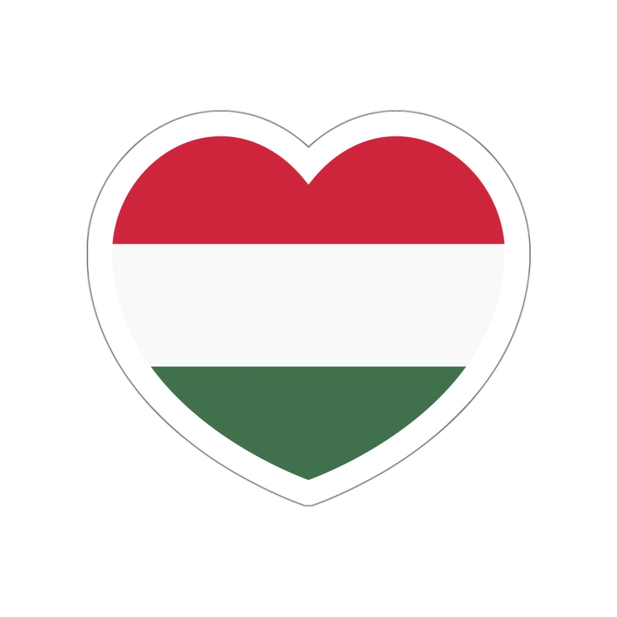 Heart Flag of Hungary - STICKER Vinyl Die-Cut Decal-White-The Sticker Space