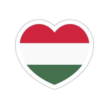 Heart Flag of Hungary - STICKER Vinyl Die-Cut Decal-White-The Sticker Space