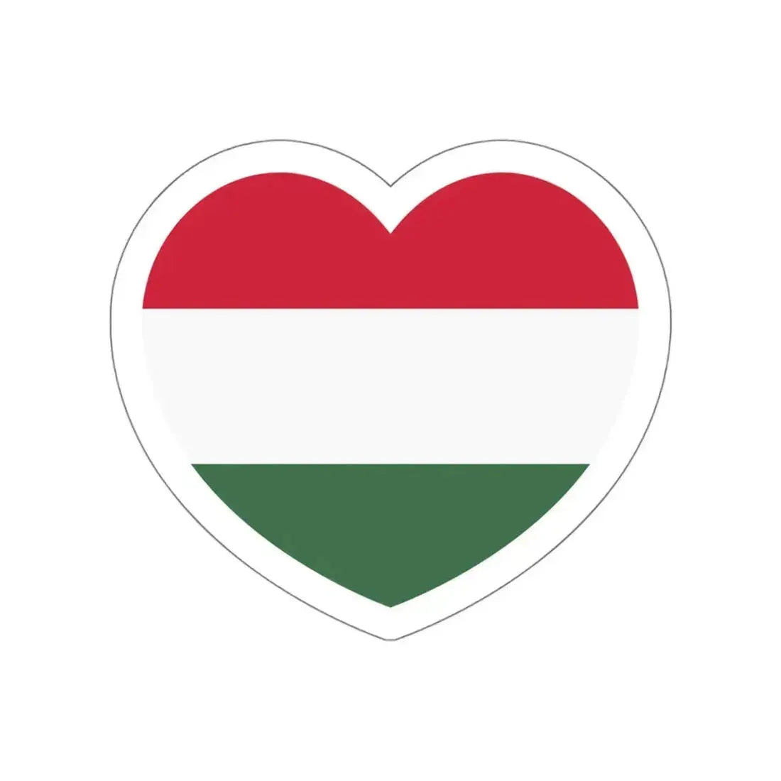 Heart Flag of Hungary - STICKER Vinyl Die-Cut Decal White Die-Cut 4 Inch - The Sticker Space