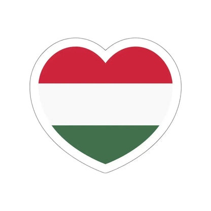 Heart Flag of Hungary - STICKER Vinyl Die-Cut Decal White Die-Cut 5 Inch - The Sticker Space