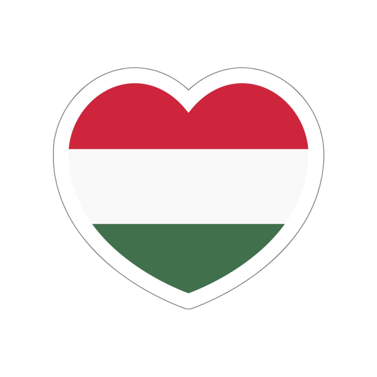 Heart Flag of Hungary - STICKER Vinyl Die-Cut Decal-White-The Sticker Space