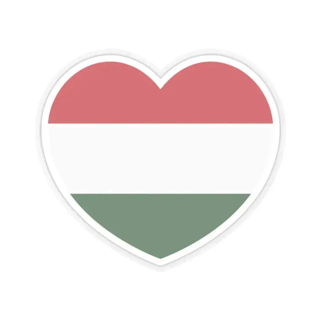Heart Flag of Hungary - STICKER Vinyl Kiss-Cut Decal 2 Inch Transparent - The Sticker Space