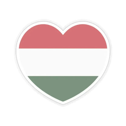 Heart Flag of Hungary - STICKER Vinyl Kiss-Cut Decal 2 Inch Transparent - The Sticker Space