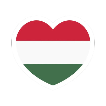 Heart Flag of Hungary - STICKER Vinyl Kiss-Cut Decal 2 Inch White - The Sticker Space