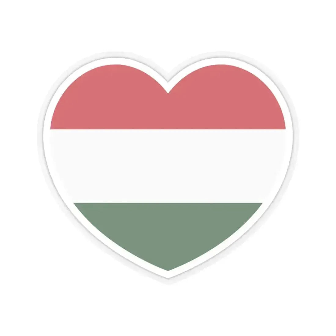 Heart Flag of Hungary - STICKER Vinyl Kiss-Cut Decal 3 Inch Transparent - The Sticker Space
