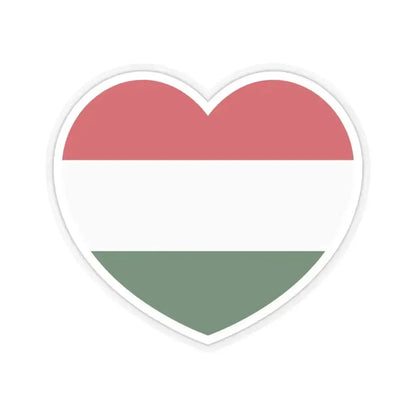 Heart Flag of Hungary - STICKER Vinyl Kiss-Cut Decal 3 Inch Transparent - The Sticker Space