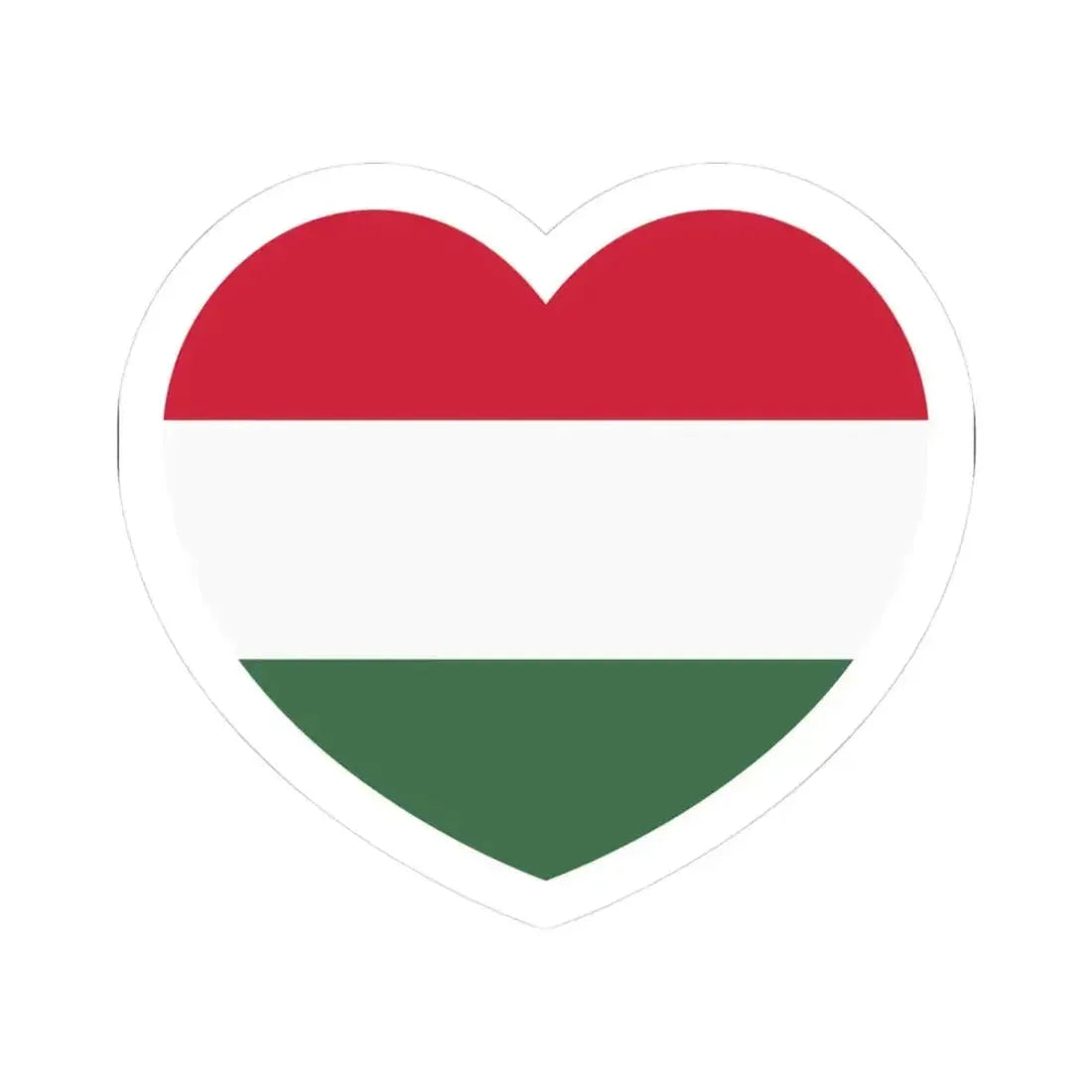 Heart Flag of Hungary - STICKER Vinyl Kiss-Cut Decal 3 Inch White - The Sticker Space