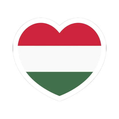 Heart Flag of Hungary - STICKER Vinyl Kiss-Cut Decal 3 Inch White - The Sticker Space