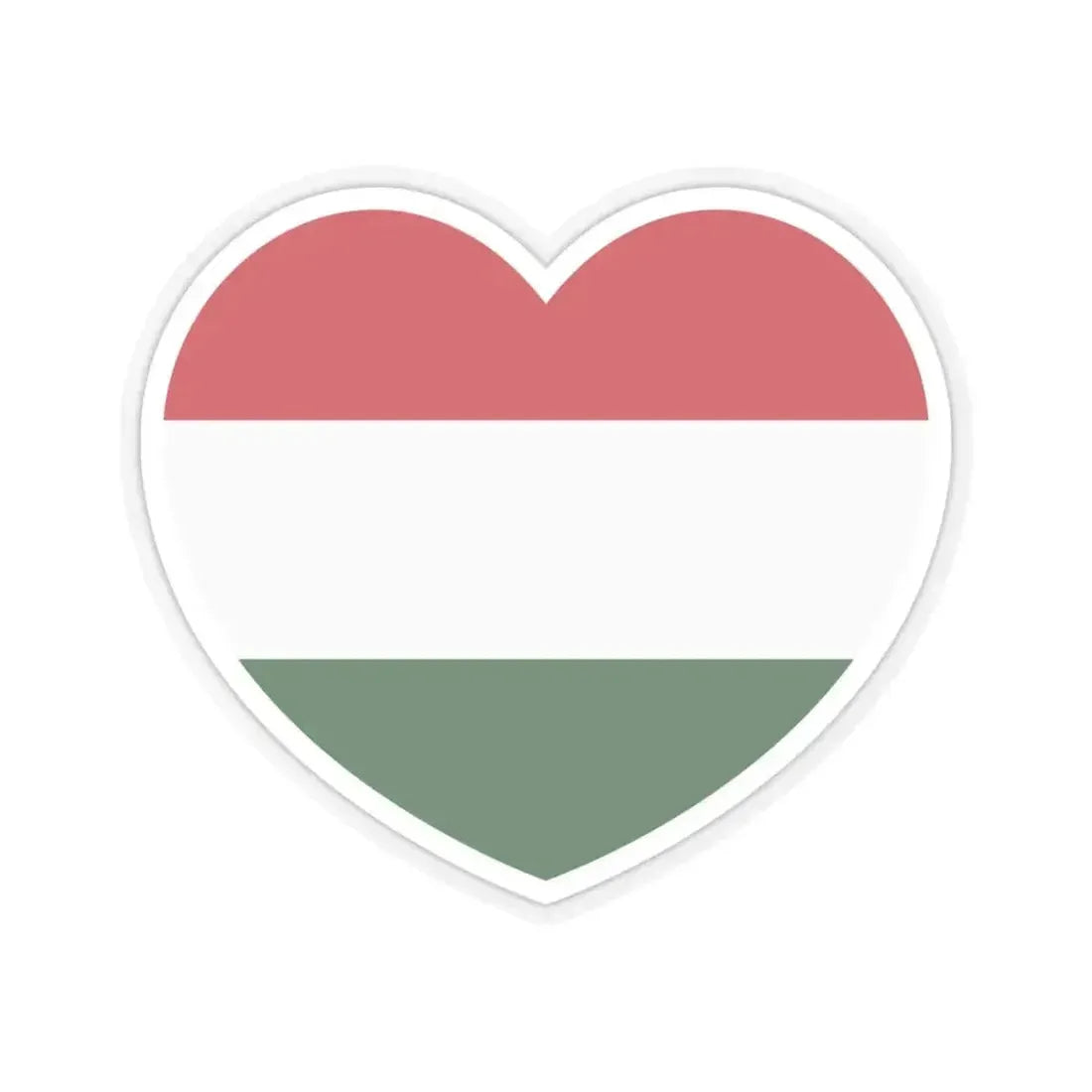 Heart Flag of Hungary - STICKER Vinyl Kiss-Cut Decal 4 Inch Transparent - The Sticker Space