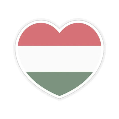 Heart Flag of Hungary - STICKER Vinyl Kiss-Cut Decal 4 Inch Transparent - The Sticker Space