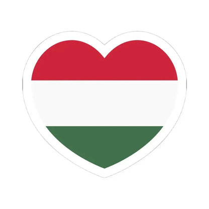 Heart Flag of Hungary - STICKER Vinyl Kiss-Cut Decal 4 Inch White - The Sticker Space