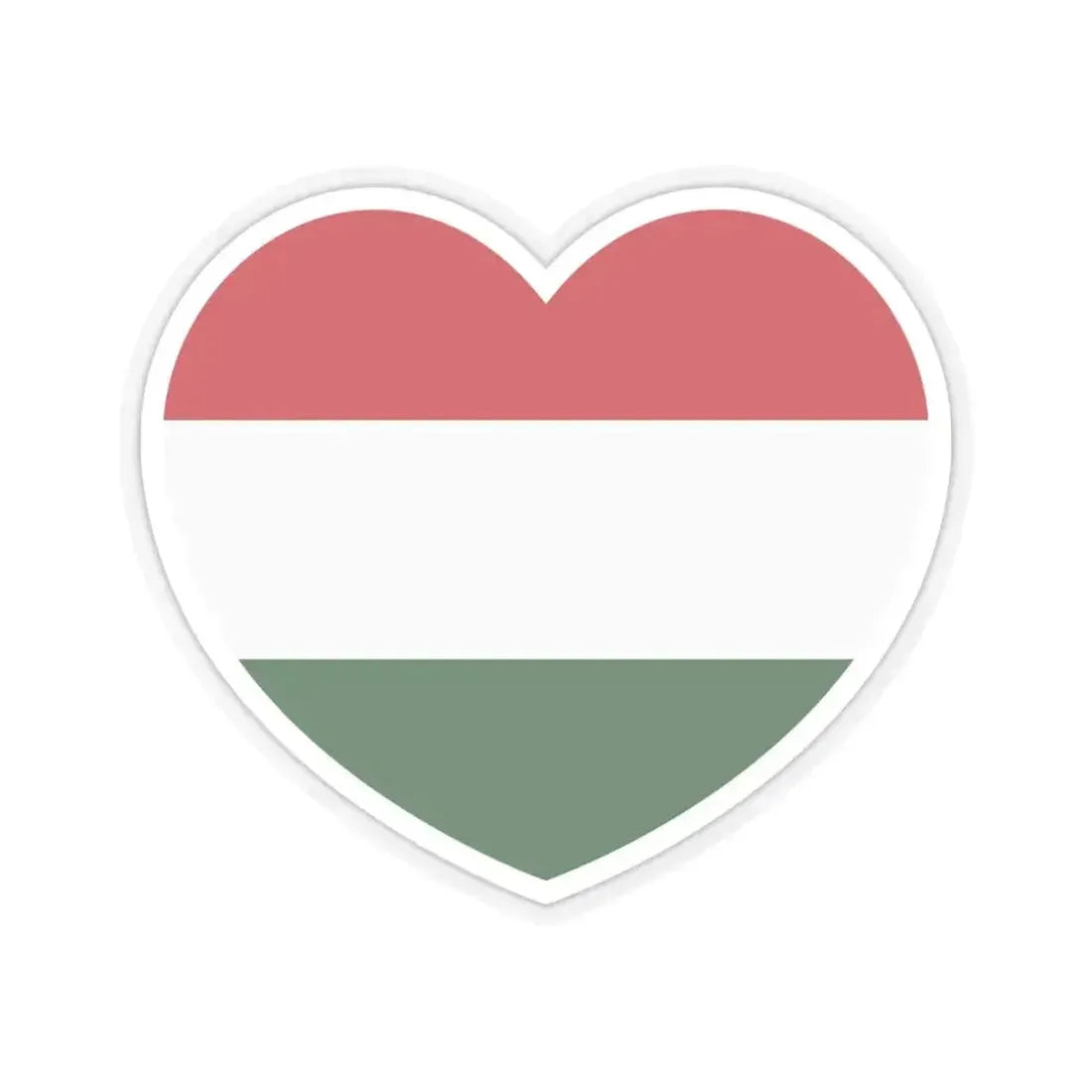 Heart Flag of Hungary - STICKER Vinyl Kiss-Cut Decal 6 Inch Transparent - The Sticker Space
