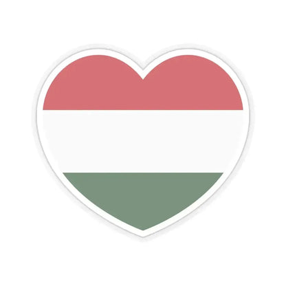 Heart Flag of Hungary - STICKER Vinyl Kiss-Cut Decal 6 Inch Transparent - The Sticker Space