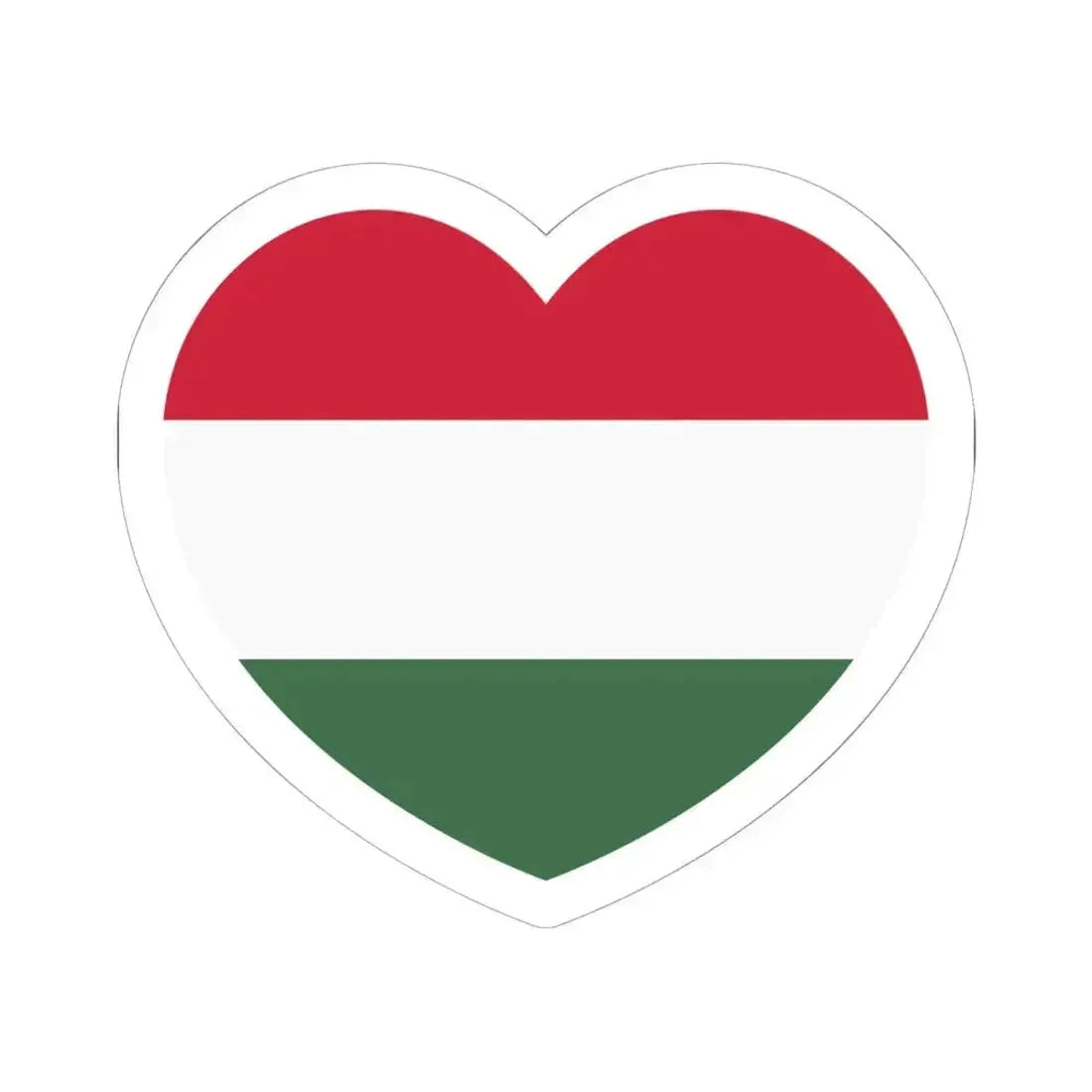 Heart Flag of Hungary - STICKER Vinyl Kiss-Cut Decal 6 Inch White - The Sticker Space