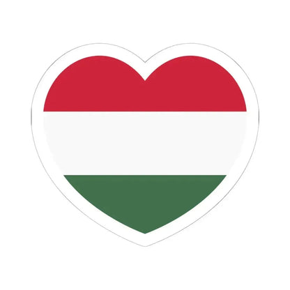 Heart Flag of Hungary - STICKER Vinyl Kiss-Cut Decal 6 Inch White - The Sticker Space