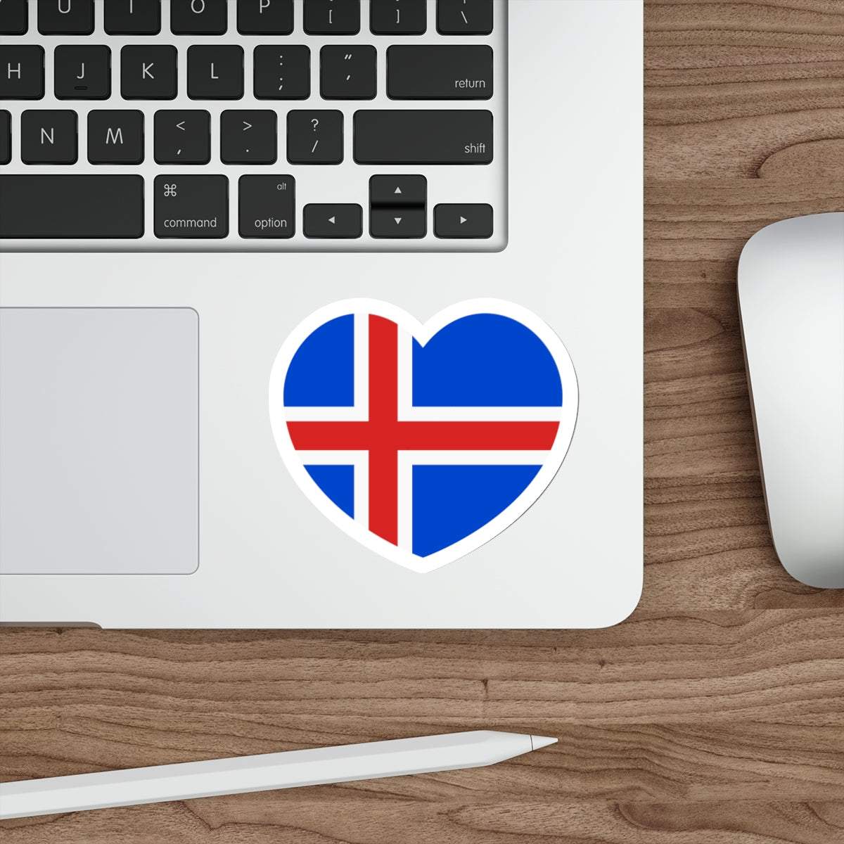 Heart Flag of Iceland 1918-1944 - STICKER Vinyl Die-Cut Decal-The Sticker Space