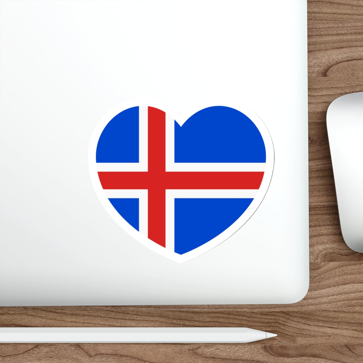 Heart Flag of Iceland 1918-1944 - STICKER Vinyl Die-Cut Decal-The Sticker Space