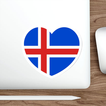 Heart Flag of Iceland 1918-1944 - STICKER Vinyl Die-Cut Decal-The Sticker Space