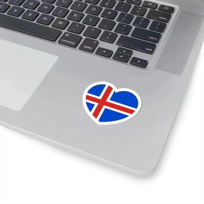 Heart Flag of Iceland 1918-1944 - STICKER Vinyl Kiss-Cut Decal - The Sticker Space
