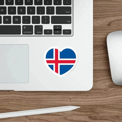 Heart Flag of Iceland - STICKER Vinyl Die-Cut Decal - The Sticker Space