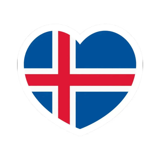 Heart Flag of Iceland - STICKER Vinyl Kiss-Cut Decal 2 Inch White - The Sticker Space
