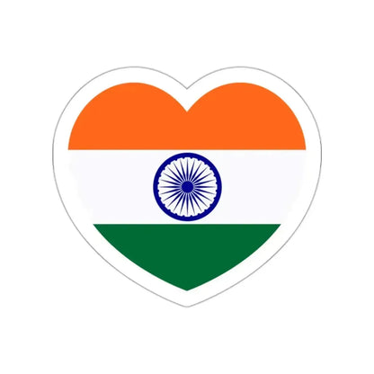 Heart Flag of India - STICKER Vinyl Die-Cut Decal White Die-Cut 2 Inch - The Sticker Space