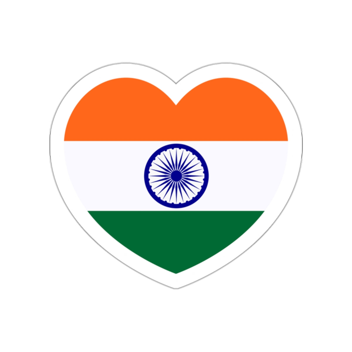 Heart Flag of India - STICKER Vinyl Die-Cut Decal-White-The Sticker Space