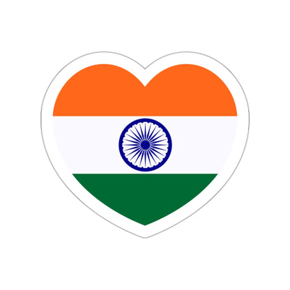 Heart Flag of India - STICKER Vinyl Die-Cut Decal-White-The Sticker Space