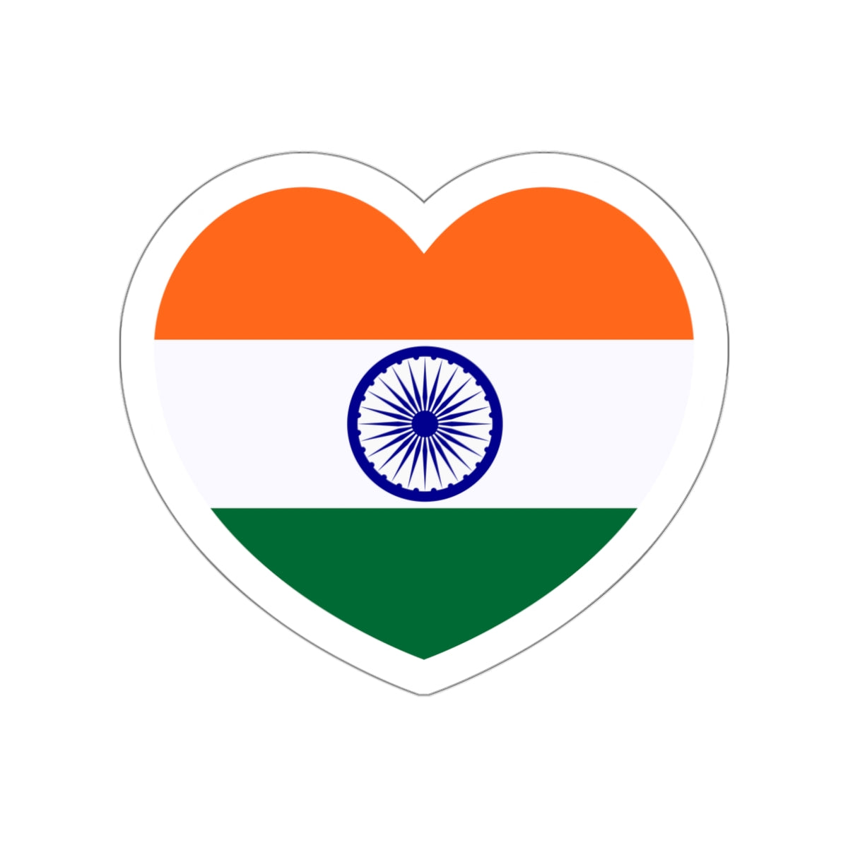 Heart Flag of India - STICKER Vinyl Die-Cut Decal-White-The Sticker Space