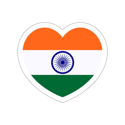 Heart Flag of India - STICKER Vinyl Die-Cut Decal-White-The Sticker Space